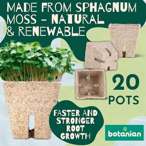 Jiffy Botanian Brown Wood Fibre Planter Pot, 20 Pack – 5