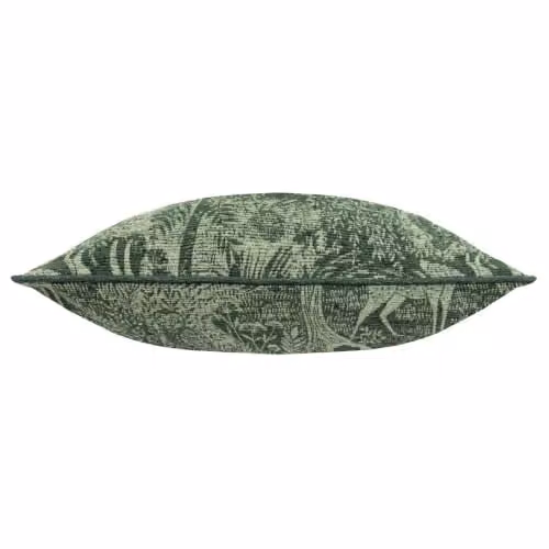 Winter Woods Animal Chenille Polyester Filled Square Cushion in Green, W/D/H: 50 x 50 x 50 cm – 2