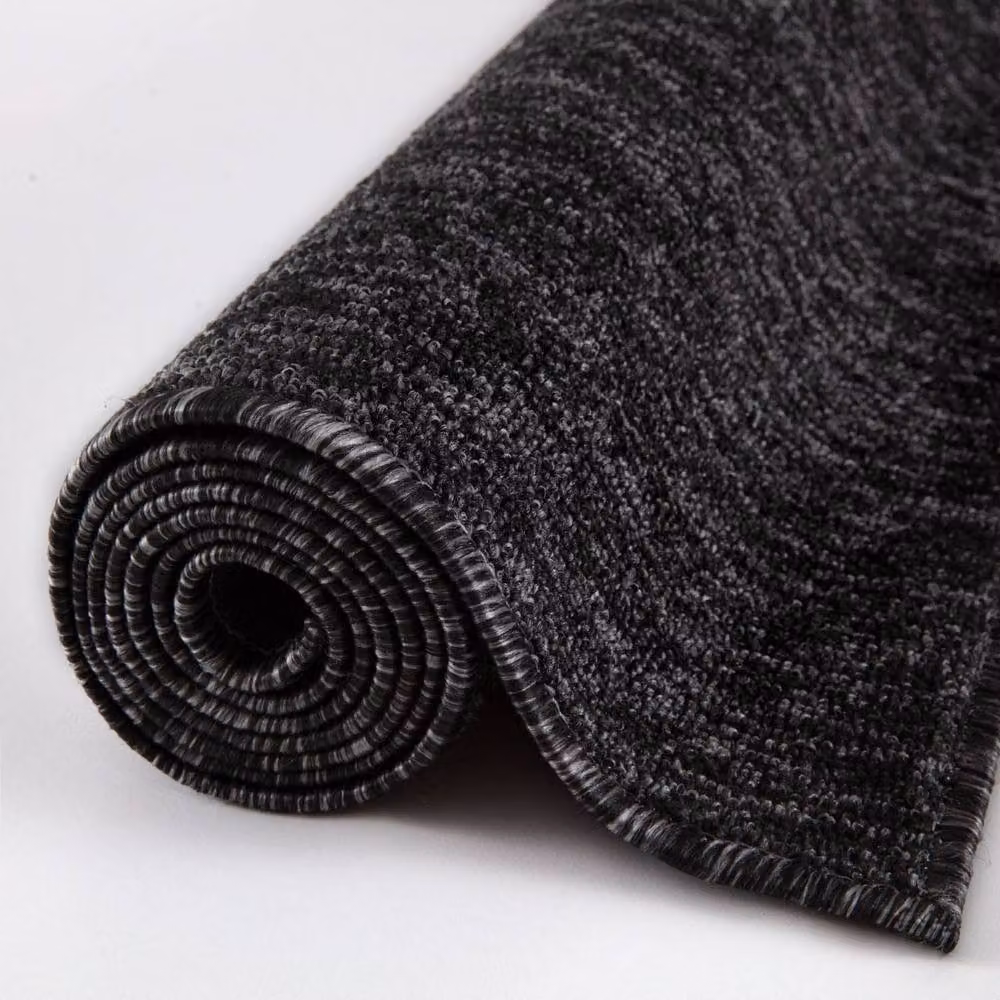 THE RUGS Flex Collection Solid Design Low Pile Extra Large Living Room Rug in Dark Grey, W: 240 cm, L: 340 cm – 2