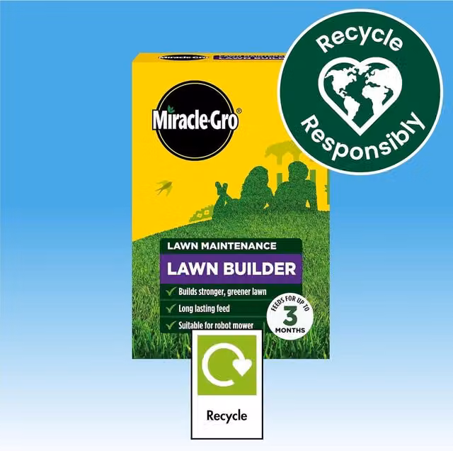 Miracle-Gro Lawn Builder Nitrogen Fertiliser for a Strong Green Lawn, 4kg