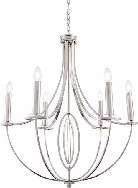 Endon Whistle 6 Light Multi Arm Modern Ceiling Pendant in Silver and Grey with E14 Base