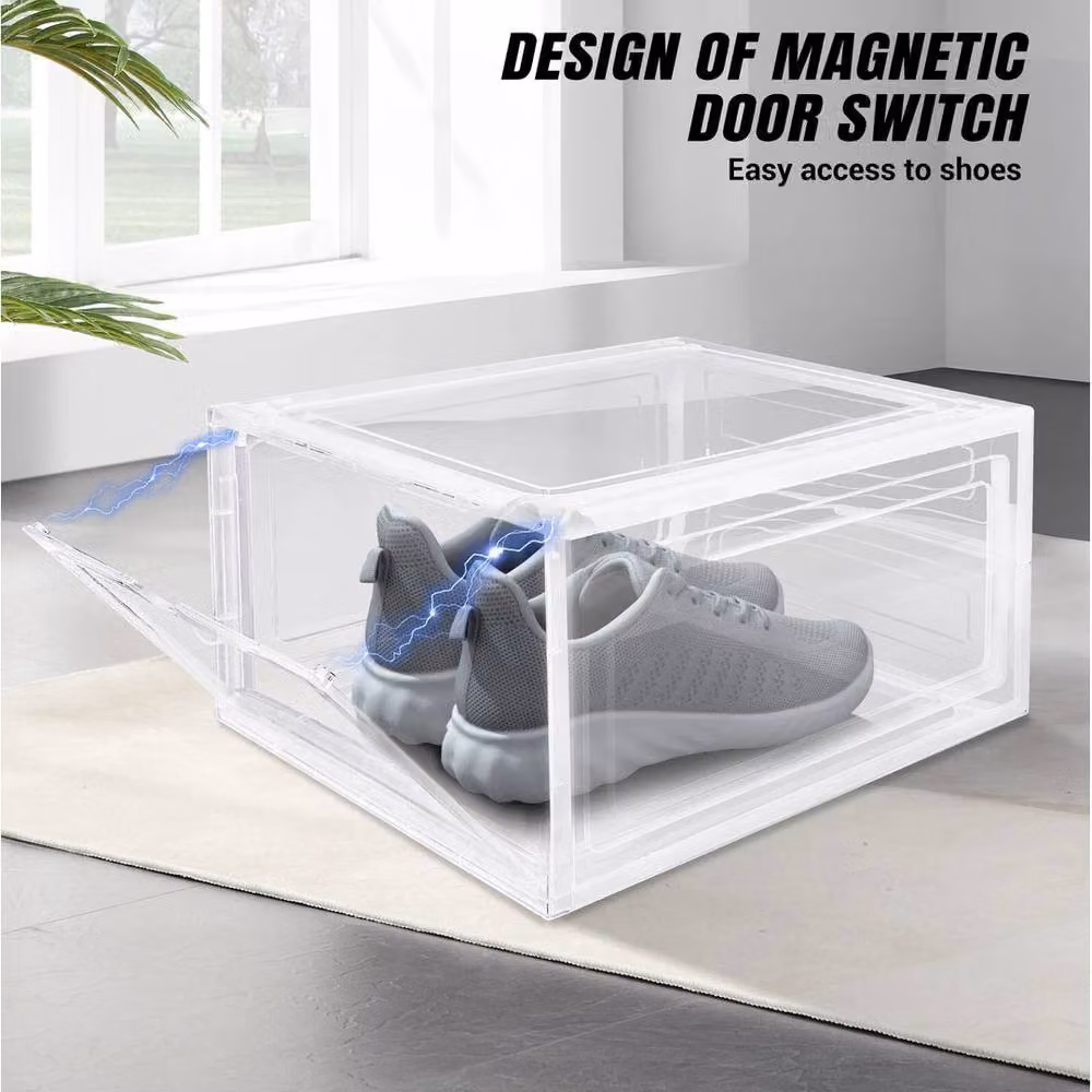 KORVIXA 12-Piece Stackable Clear Plastic Shoe Storage Boxes – 2