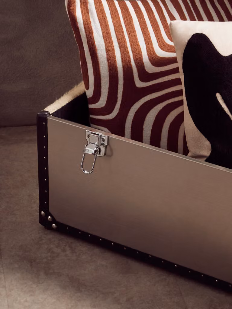 Orsina Bosie Ozella Rust and White Cotton Graphic Square Cushion