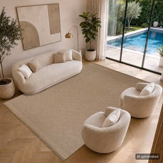 Livabliss Mystery Washable Jute Rug in Beige, W: 78 cm x L: 150 cm – 4