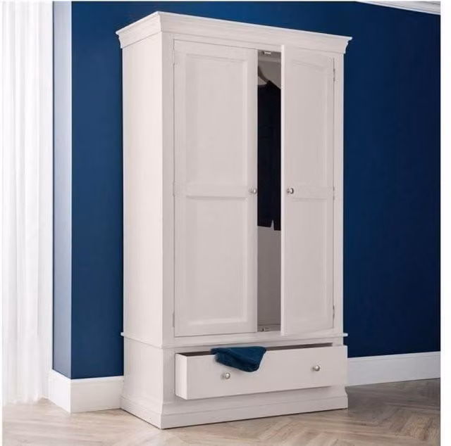 Ashfield Grey 2 Door and 1 Drawer Wardrobe with Hanging Rod – 1