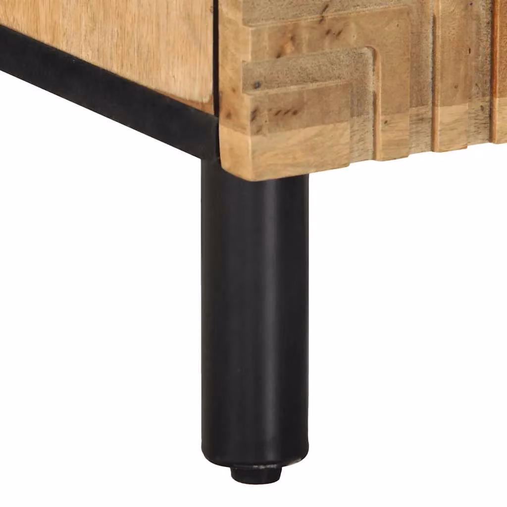 Berkfield Home Brown Mango Wood Bedside Cabinet W/D/H: 40 x 33 x 46 cm – 6