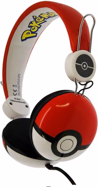 Pokeball Dome Wired Adjustable Headphones - Red