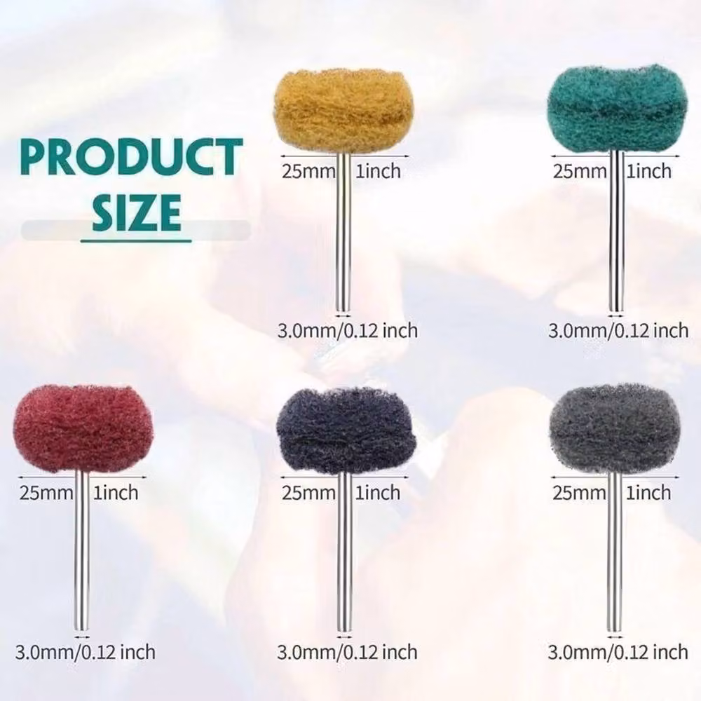 Kelvenix 50-Piece Multicolour Wheel Buffing and Polishing Set for Metal and Wood, W/D/H: 10000 x 520 x 52 mm – 5