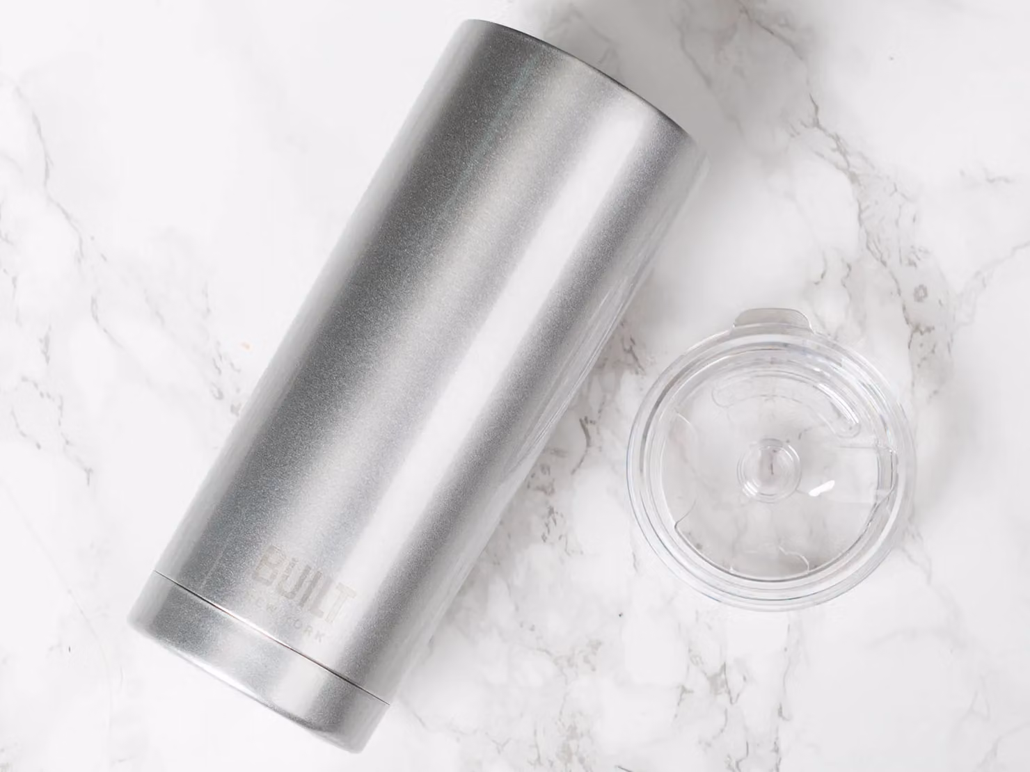 Built NY Double Walled Stainless Steel Travel Mug with Lid, Silver, 590 ml – 2