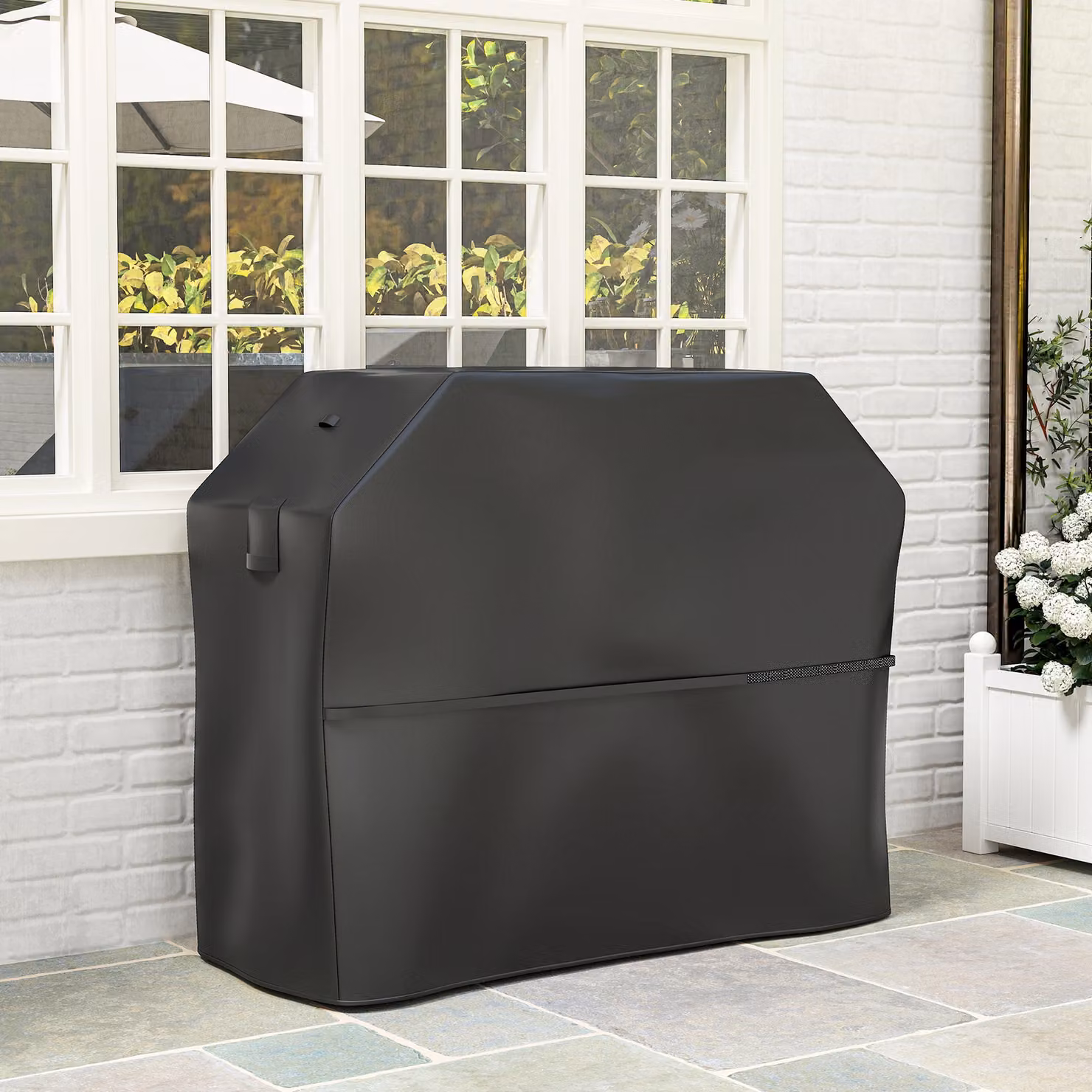 Outsunny Black Waterproof BBQ Cover for Rectangular Gas Grills, W/D/H: 147 x 61 x 122 cm – 6