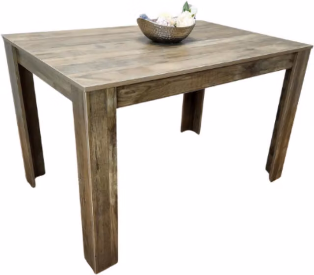 Kosy Koala Rustic Rectangular Dining Table in Brown Matt MDF Wood Effect