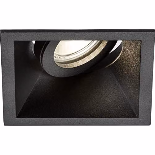 Knightsbridge Dipa Single Tilt Square Anti-Glare Recessed Downlight in Black