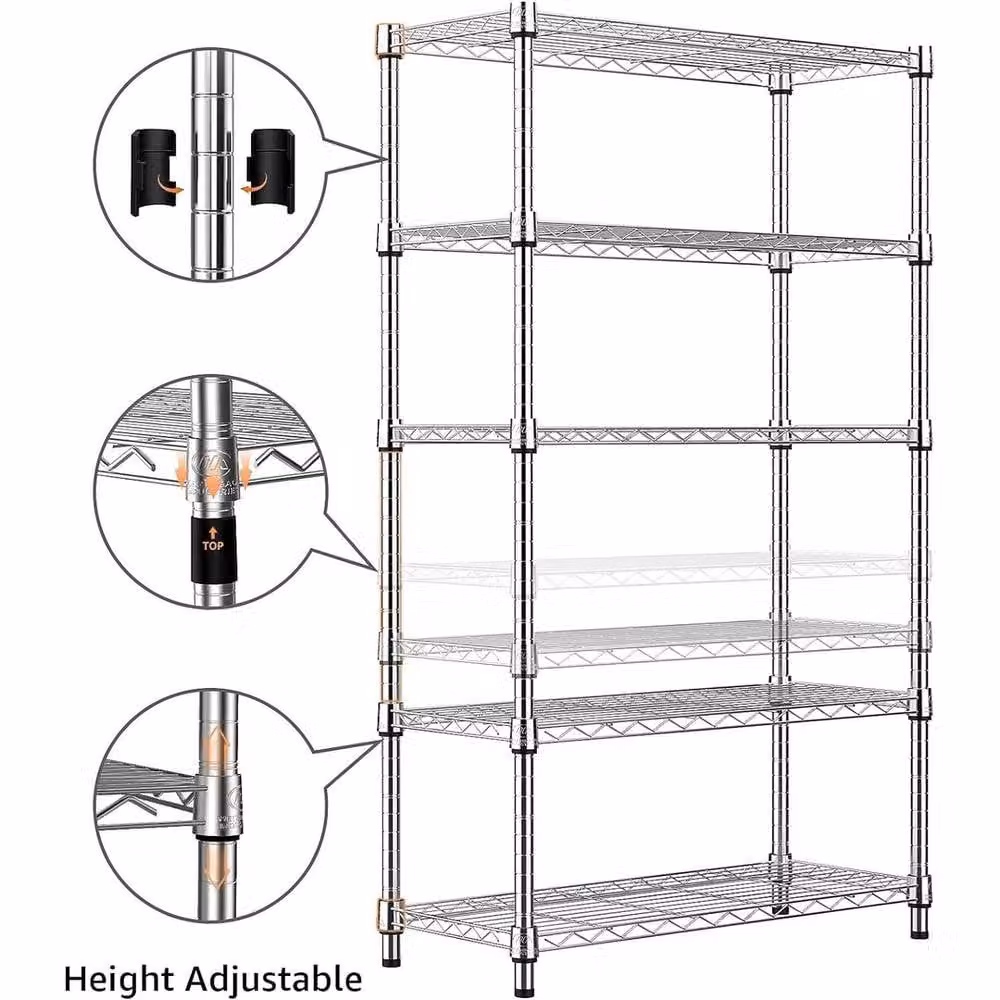 KORVIXA Heavy Duty 5 Tier Garage Shelving Unit in Silver – 3