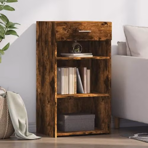 vidaXL Modern Smoked Oak Sideboard in Brown, W/D/H: 50 x 42.5 x 93 cm – 2