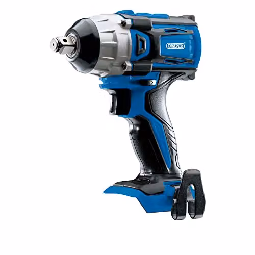 Draper D20 20V Brushless 1/2" Mid-Torque Impact Wrench, Blue and Multicolour – 1