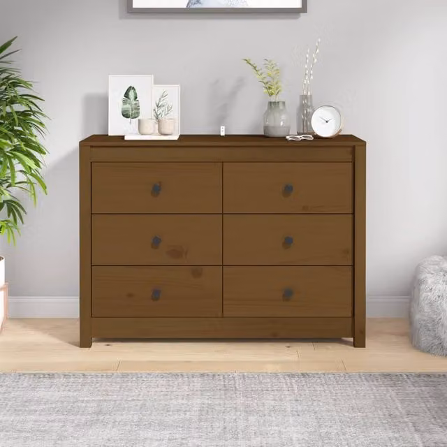Berkfield Home Rustic Side Cabinet in Honey Brown Solid Pine Wood, W: 100 cm, D: 40 cm, H: 72 cm