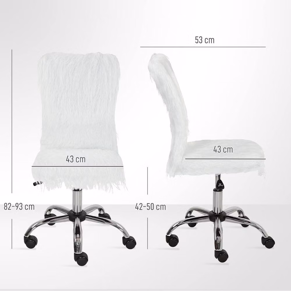 STILVORA Modern White Velvet Plush Task Chair with 360 Degree Swivel and Adjustable Height – 2