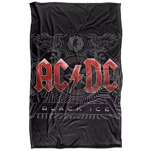 AC/DC Black Ice Super Soft Silky Touch Fleece Blanket, Multicolour – 1