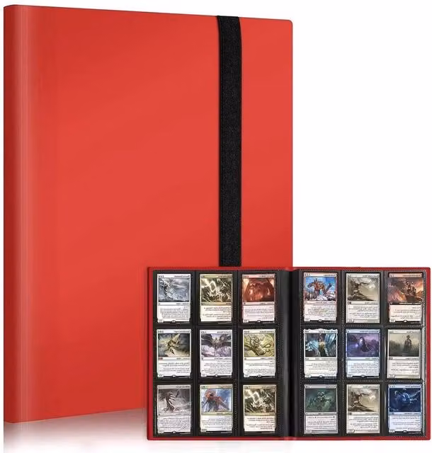 NESTLUNE Red A4 Trading Card Binder Album Folder for 540 Cards