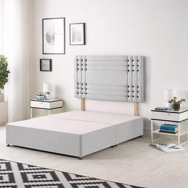 Somnior Beds Ltd Modern Upholstered Fabric Divan Bed Base with Drawers in Yellow, W/D/H: 90 x 190 cm