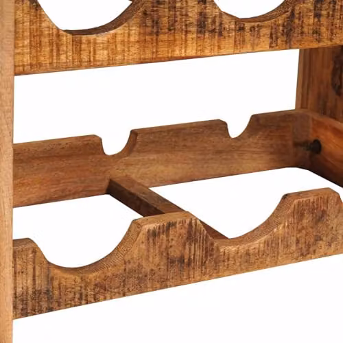 vidaXL Industrial Wall-Mounted Wine Rack in Brown Solid Mango Wood, W: 60 cm, D: 33 cm, H: 45 cm – 2