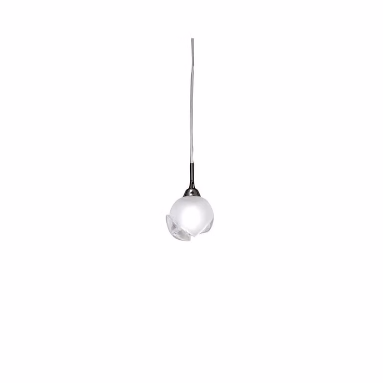 Netlighting Fragma Black Chrome Sphere Ceiling Pendant Light with Transparent Glass and G9 Bulb Holder