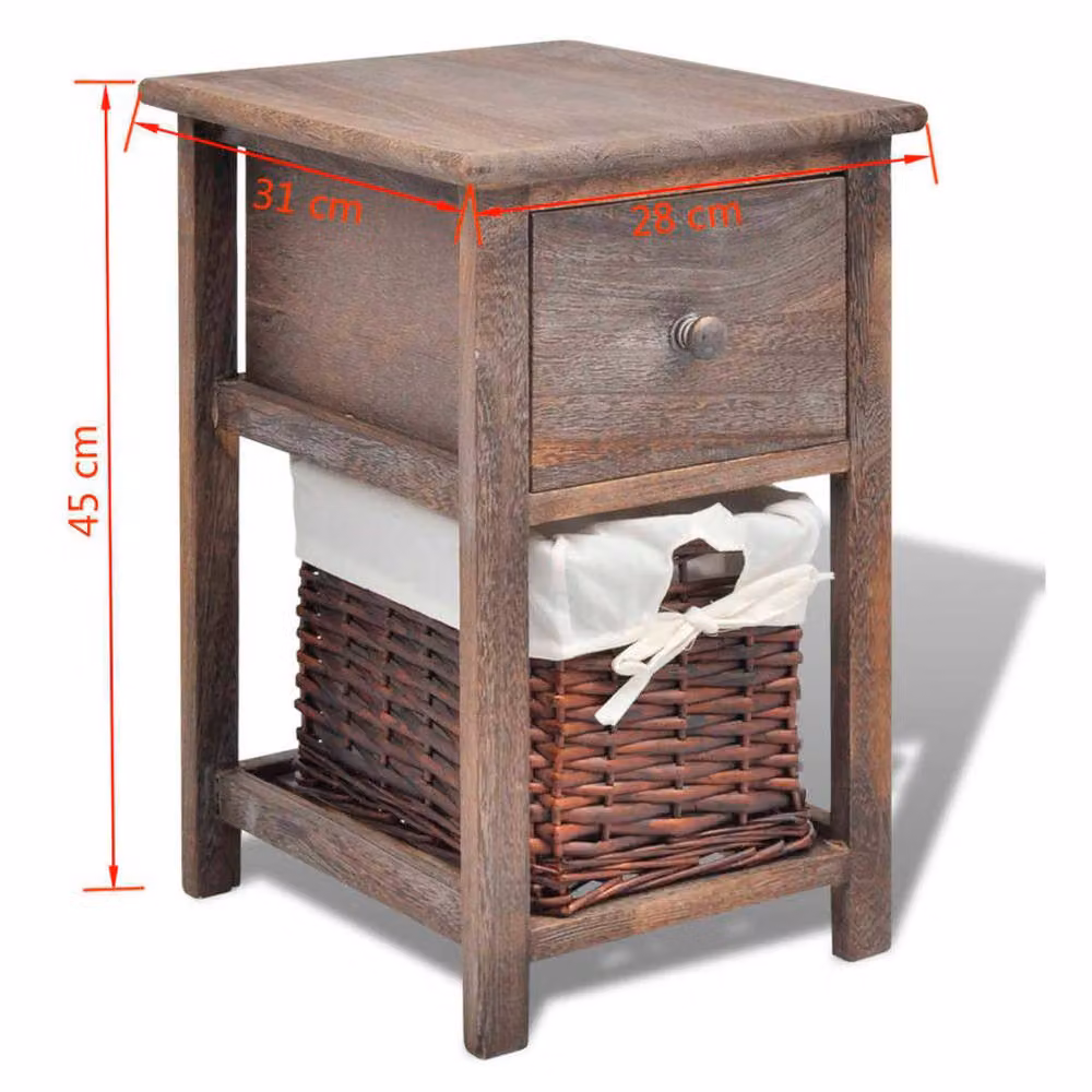 Berkfield Home Compact Bedside Cabinets, 2 Piece Set in Brown Wood – 6