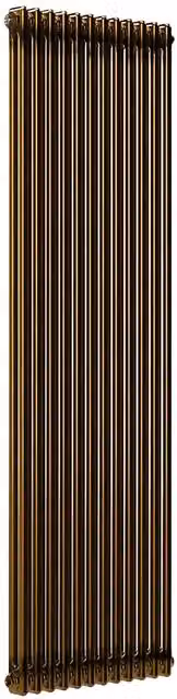 Lux Heat Vertical Column Radiator in Brass Lacquer, H 180 cm x W 56 cm