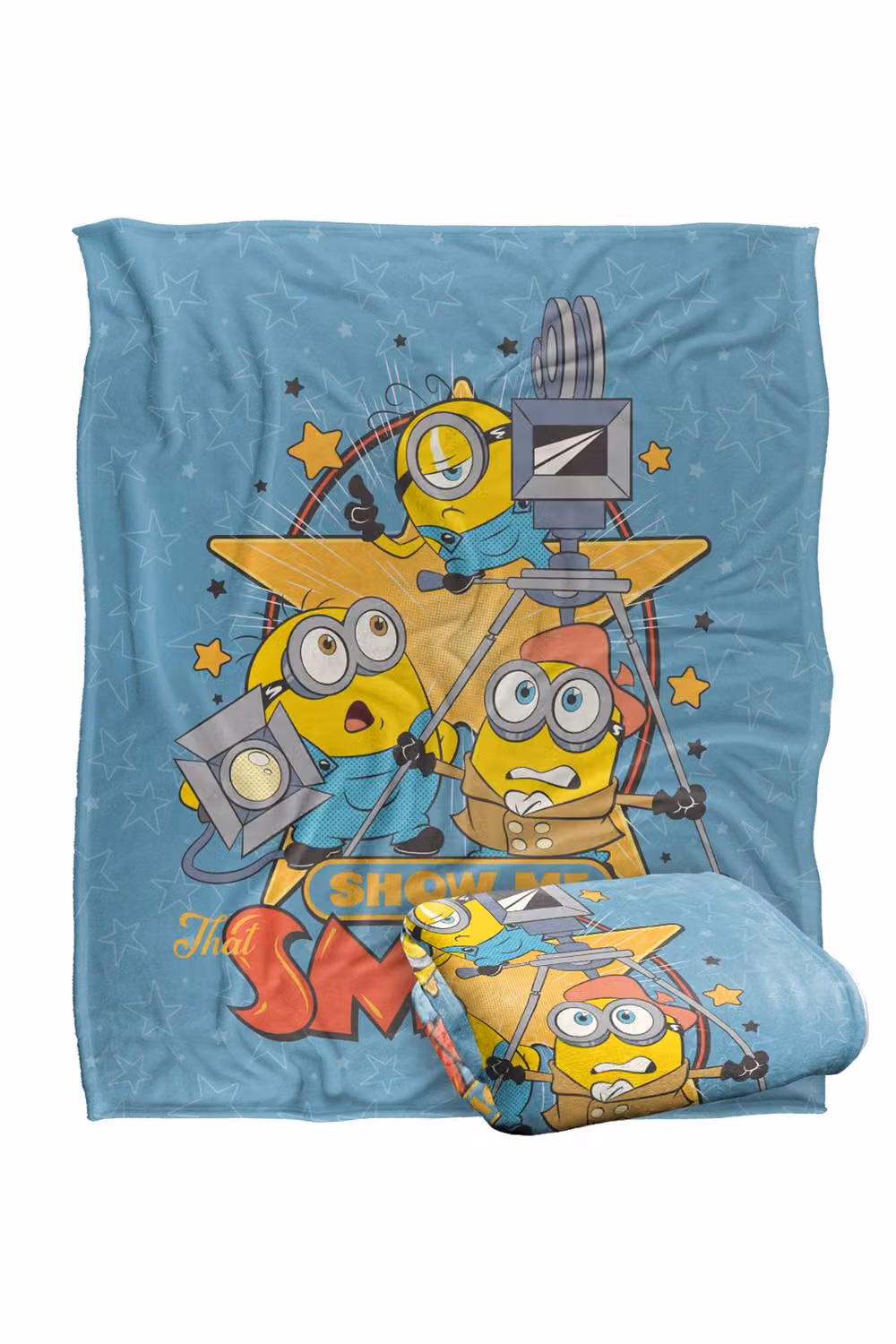 NBCU Minions & Monsters Show Me That Smile Film Crew Blanket, Multicolour, W: 152 cm, D: 127 cm – 2