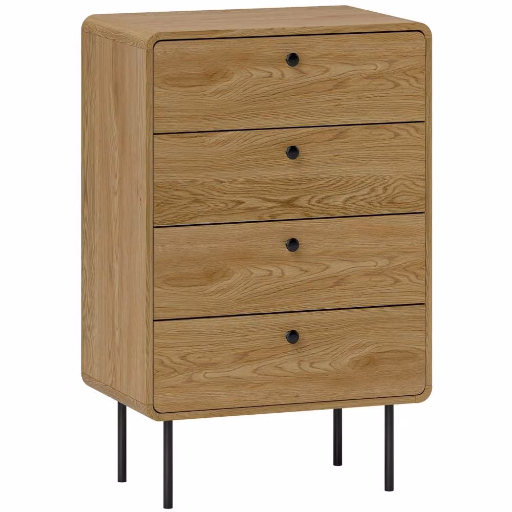 Wyld Haus Elmira 4 Drawer Modern Storage Chest in Light Oak Effect – 2