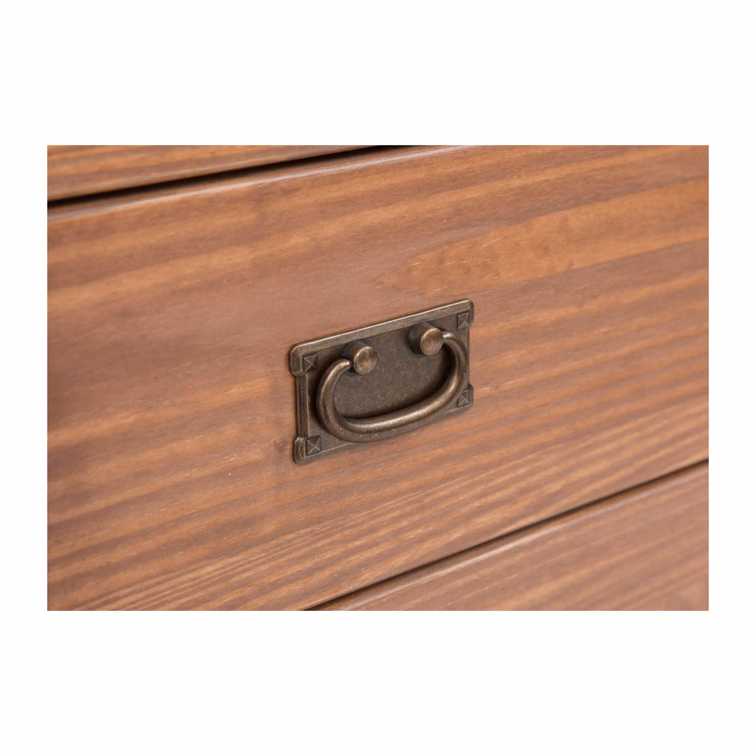 Cabinet Bits Padua 3 Drawer Dressing Table Set in Brown with Brass Drop Handles – 2