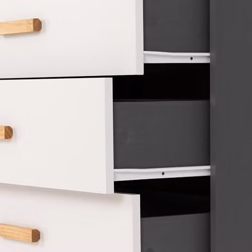 Seconique Cleveland 3 Drawer Chest in White and Grey – 4