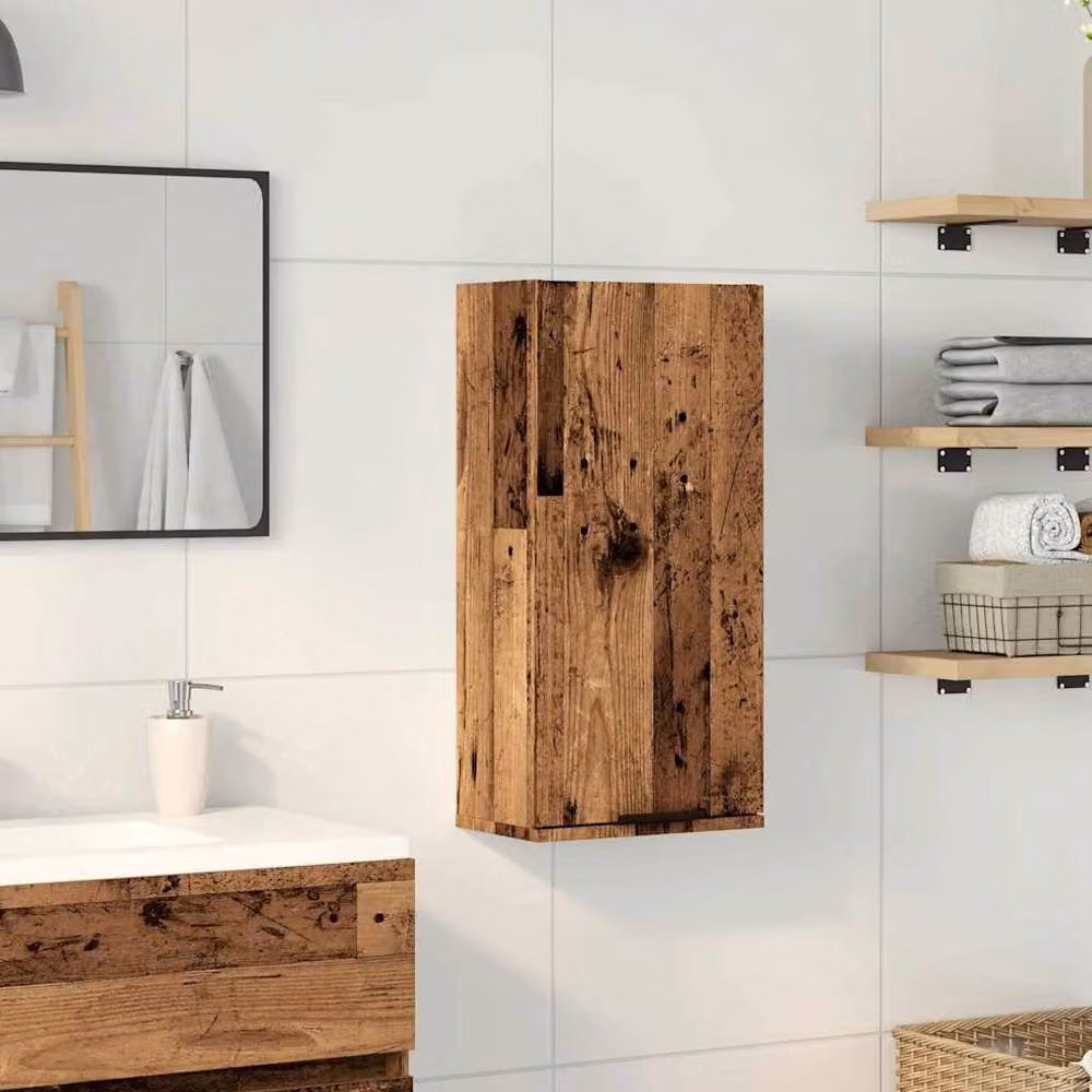 Berkfield Home Wall-mounted Bathroom Cabinet in Brown, W/D/H: 32 x 20 x 67 cm – 3