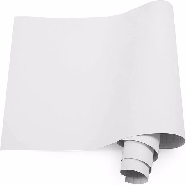 PAWNORA White Matte Self Adhesive Wallpaper, W: 61 cm, L: 10 m