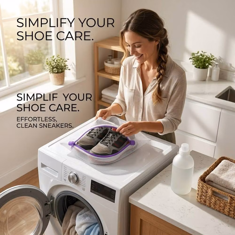Bedsland Durable Shoe Washing Bag for Sneakers in White – 2