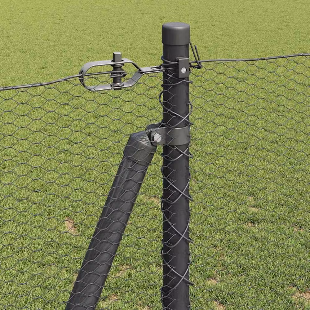 Berkfield Home Modern Grey Steel Fencing Set of 2, W/H: 1.2 m x 25 m – 3