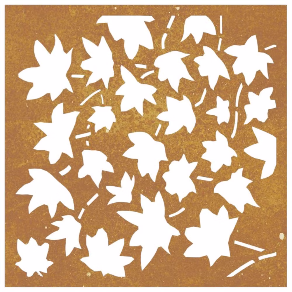 Berkfield Home Brown Corten Steel Maple Leaf Garden Wall Decoration, W/H: 55 x 55 cm – 3