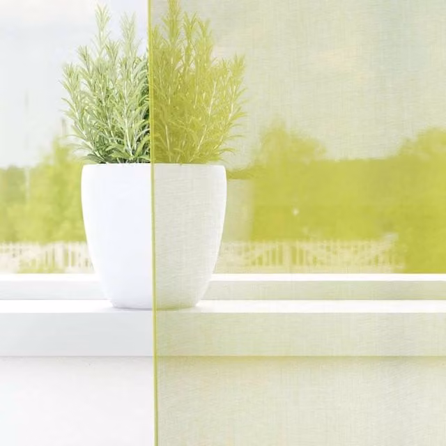 Berkfield Home Apple Green Voile Curtains with Rod Pockets, 2 Pack, W: 140 cm, H: 175 cm