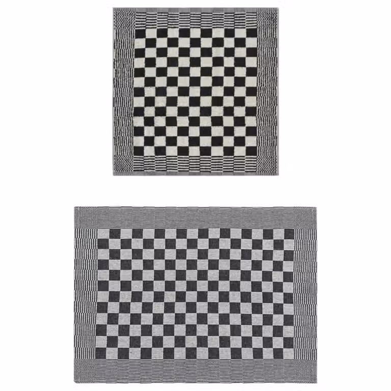 Berkfield Home 20 Piece Highly Absorbent Cotton Towel Set in Black and White