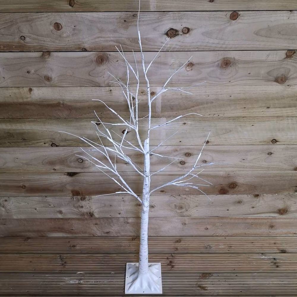 Samuel Alexander White Indoor Outdoor Lit Birch Christmas Tree with 48 Warm White LEDs, Height: 120 cm – 2