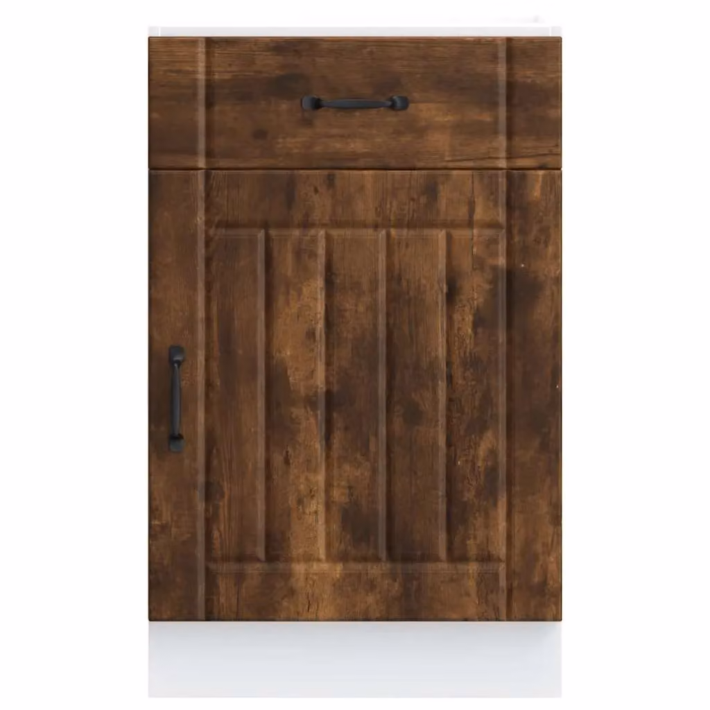 Berkfield Home Lucca Freestanding Kitchen Sink Unit in Brown Smoked Oak MDF – 2