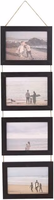 PAWNORA Modern Rectangular Wood Wall Hanging Picture Frames in Black
