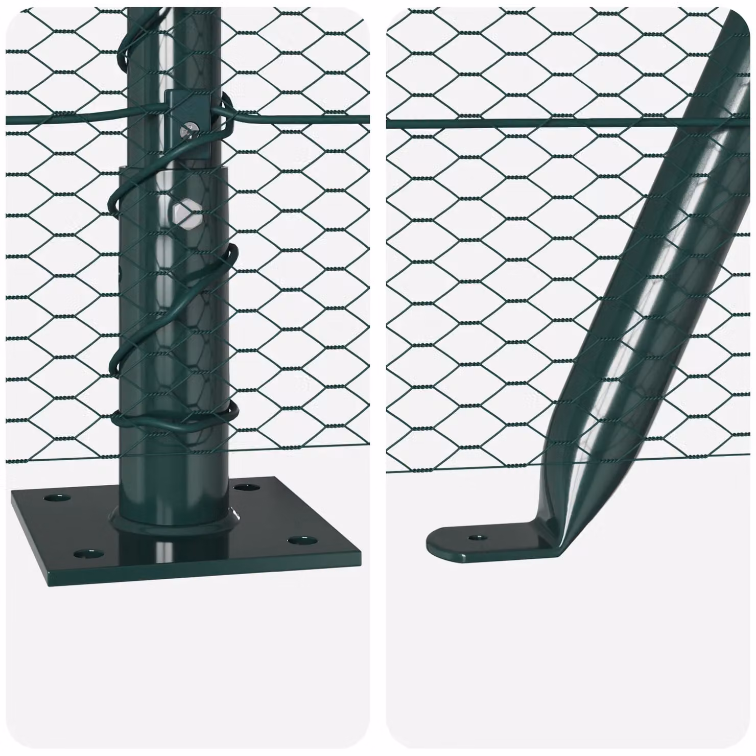 Berkfield Home Green Steel Hexagon Fence, H: 120 cm x W: 10 m – 4