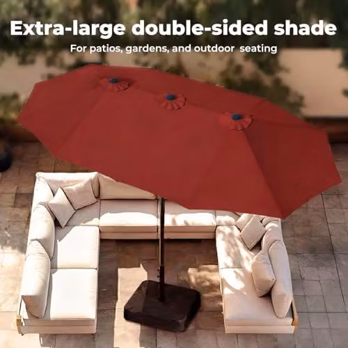 Mountview 3.8m Cantilever Garden Parasol Umbrella with UV Protection in Red – 4