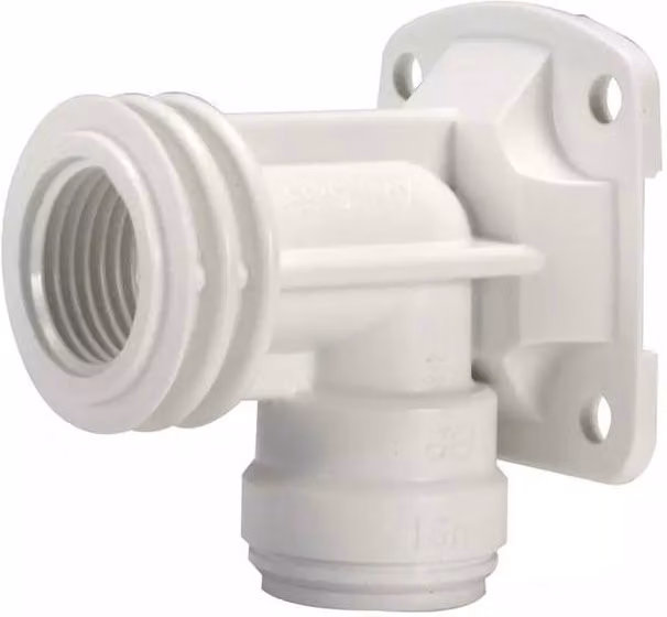 John Guest Speedfit Plastic Back Plate Elbow 15 x 1/2 inch White