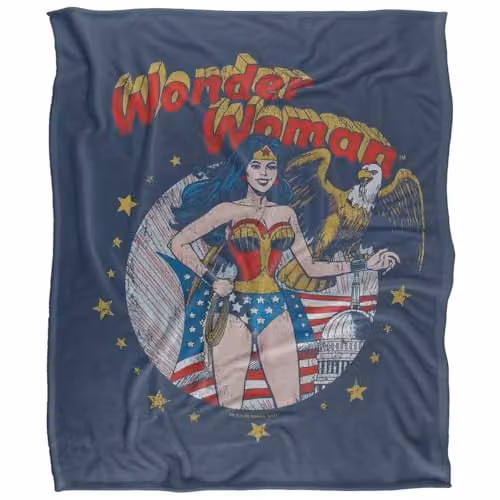 Warner Bros. Justice League At Your Service Silky Touch Super Soft Fleece Throw Blanket, Multicolour, W/H: 127.0 x 152.4 cm