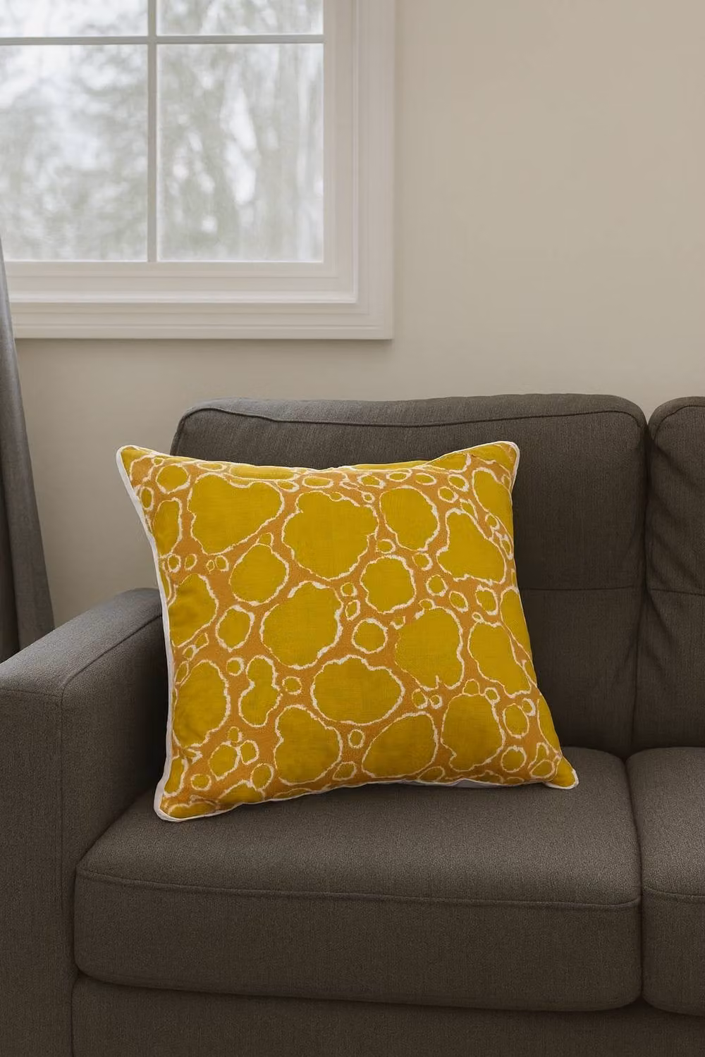 JTAPHRIQUE African Print Decorative Throw Pillow, Yellow, Brown and Orange, W/D/H: 43 x 43 x 43 cm – 2