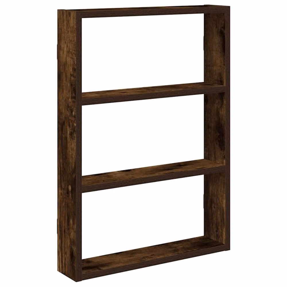 Berkfield Home Wall Mounted Smoked Oak Shelf in Brown, W/D/H: 60 x 43 x 9 cm – 3