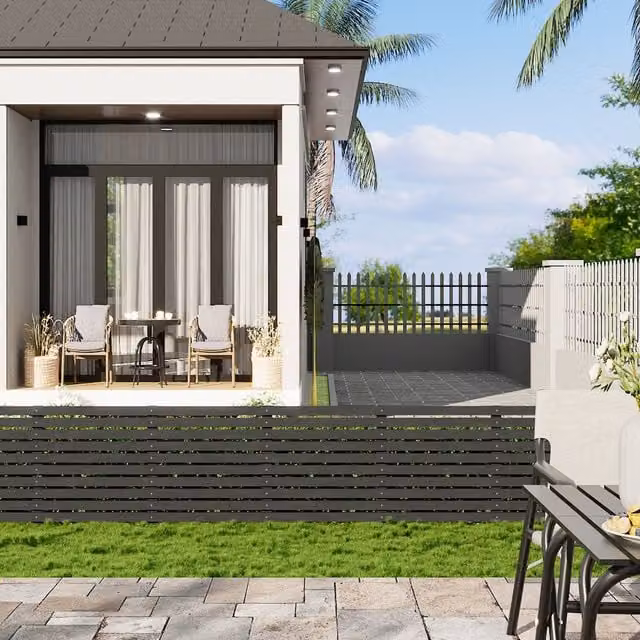 Breeins Glazed Grey Wooden Garden Fence Board, Height: 60 cm
