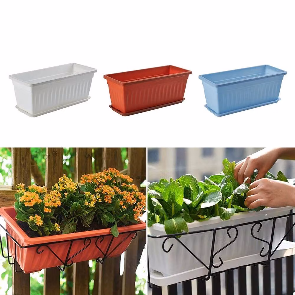 FLAVORA White Extra Deep Trough Planter Large Plastic Tub for Herb, Ornamental or Vegetable Gardens – 2